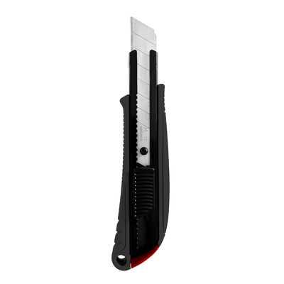 Cuchillo negro de 18 mm con bloqueo automático y diseño antideslizante