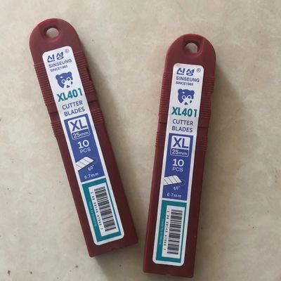 Cuchillo de seguridad 25mm 18mm SK2 Cuchillas de corte de acero al carbono para el embalaje de la caja interior 126mm