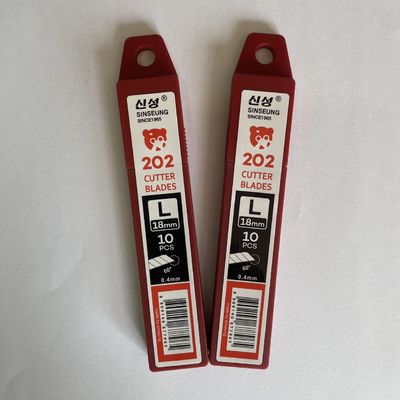 Cuchillas de repuesto plateadas grandes de 18 mm para cartón, con bordes afilados que se rompen