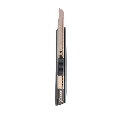 Cuchillo de utilidad de pared seca con cuchilla de metal de 9 mm, cortador de caja de corte, carcasa de aluminio negro