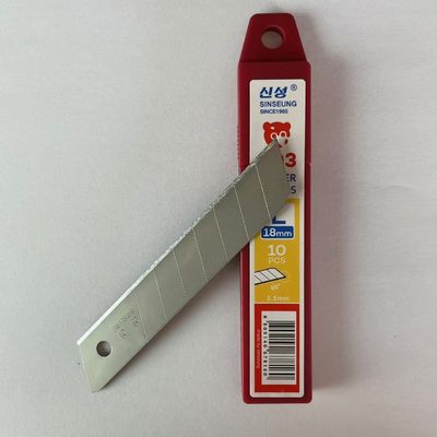 Cuchilla de corte plateada de 0,5 mm, acero al carbono de 18 mm, ángulo de 60°, 8 segmentos