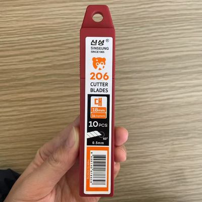 Cuchillas de cuchillo de 18 mm de larga duración, 14 segmentos, 0,5 mm de grosor, construcción duradera