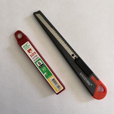 Cuchillas de repuesto de acero de alto carbono de 9 mm, retráctiles y de seguridad, de 0,38 mm de grosor, para envolver